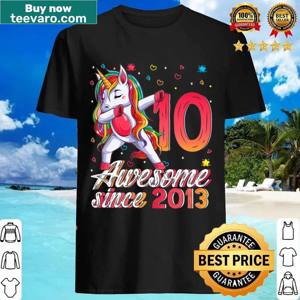 Cute dabbing unicorn shirt for a 10-year-old girl's birthday