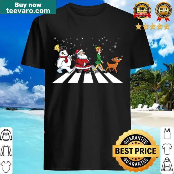 Whimsical Christmas road scene graphic shirt