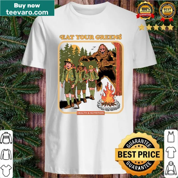Cheerful shirt featuring graphic of green vegetables