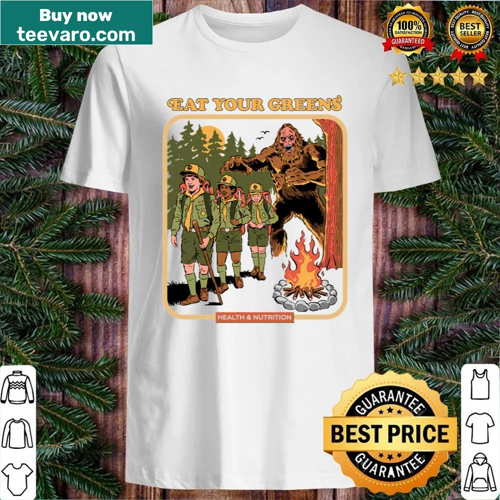 Cheerful shirt featuring graphic of green vegetables
