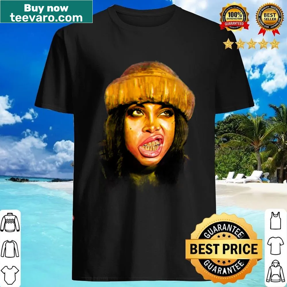 Vintage distressed shirt featuring Erykah Badu design