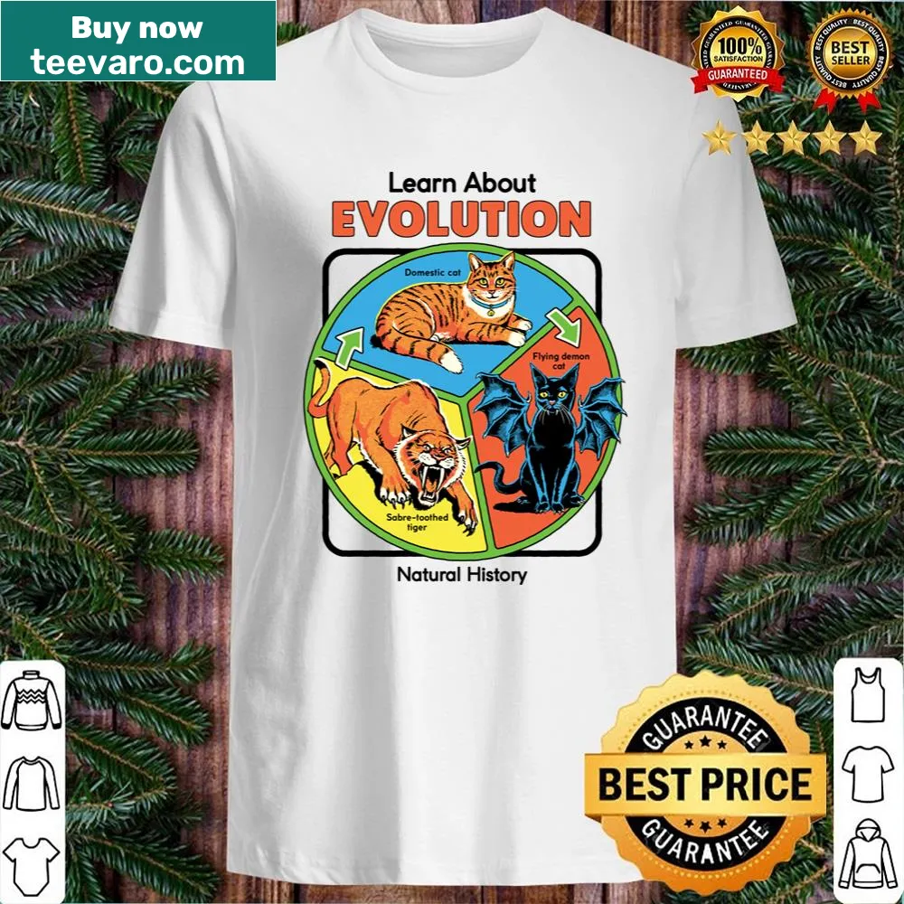 Shirt featuring evolutionary science-themed graphics and text