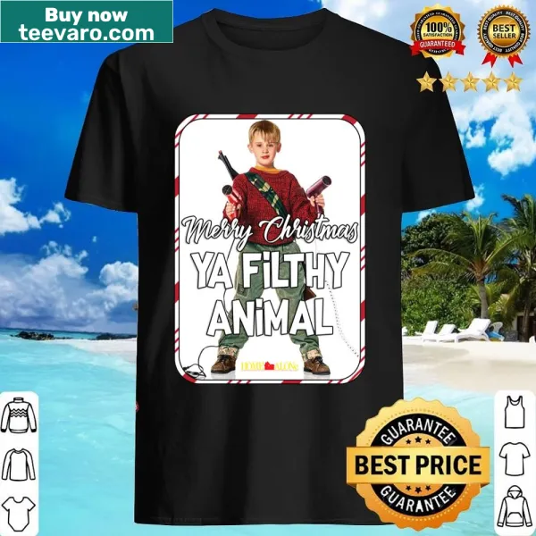 Humorous Merry Christmas Ya Filthy Animal T-shirt