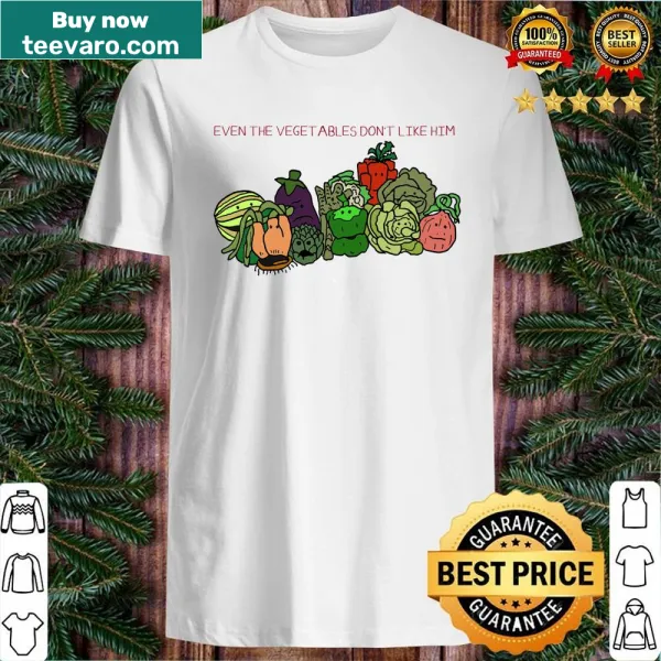 Muppet-inspired Christmas shirt featuring whimsical vegetables