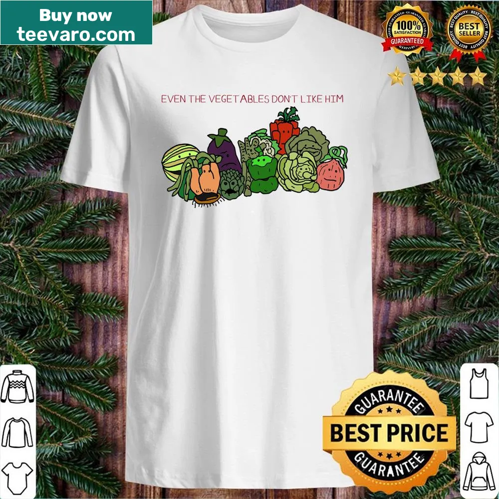 Muppet-inspired Christmas shirt featuring whimsical vegetables