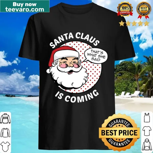 Joyful Santa Claus graphic on shirt