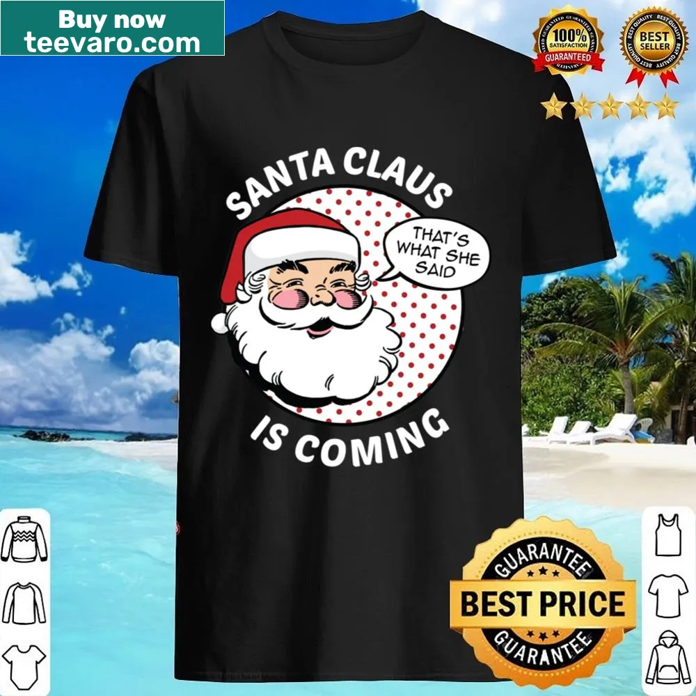 Joyful Santa Claus graphic on shirt