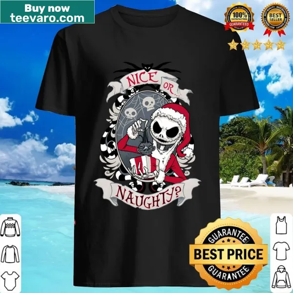 Edgy shirt featuring a spooky illustration of Santa Claus.