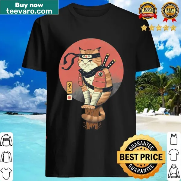 Illustrative shirt featuring a playful Shinobi Cat design