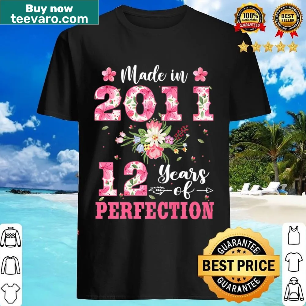 Floral-themed birthday shirt for kids born in 2011