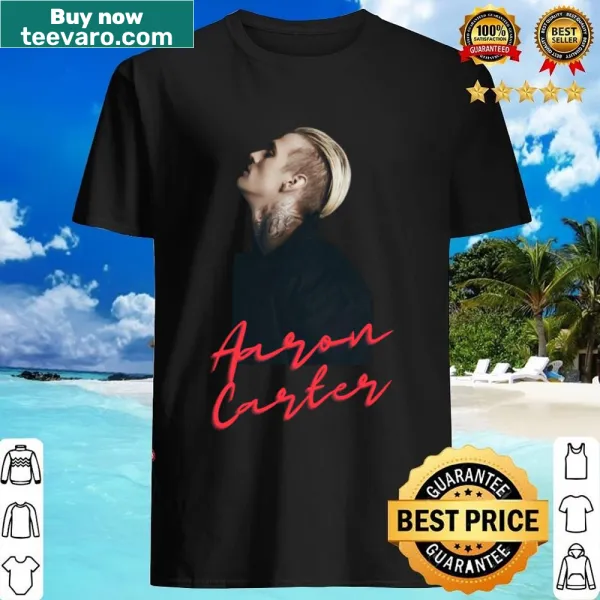 Memorial shirt honoring Aaron Carter with years 1987 and 2022