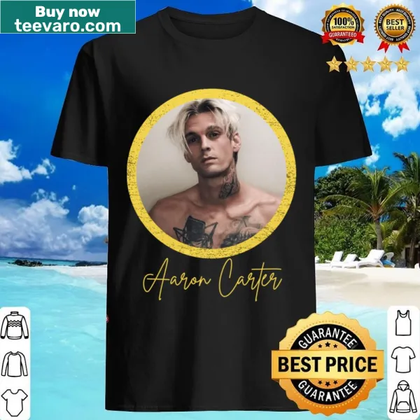 Tribute design featuring Aaron Carter's name and years