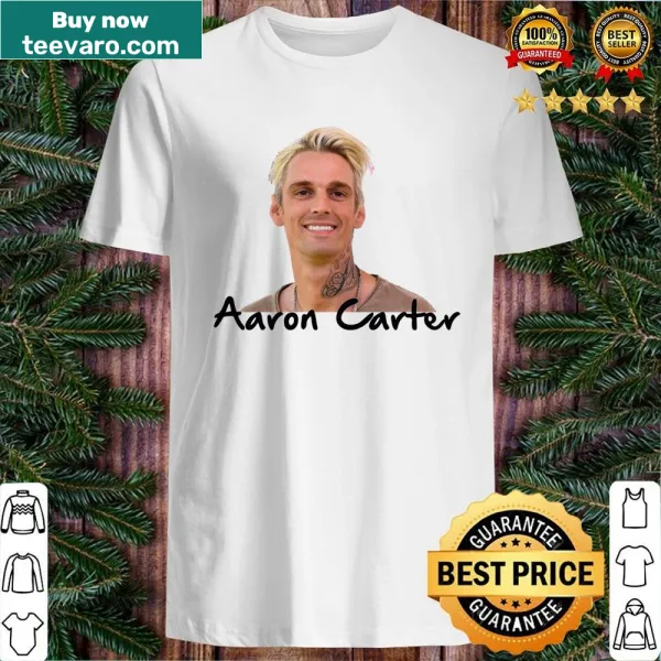 Tribute t-shirt featuring Aaron Carter's name and years 1987-2022.