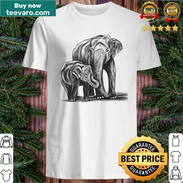 Illustration of an Asian elephant on a casual shirt