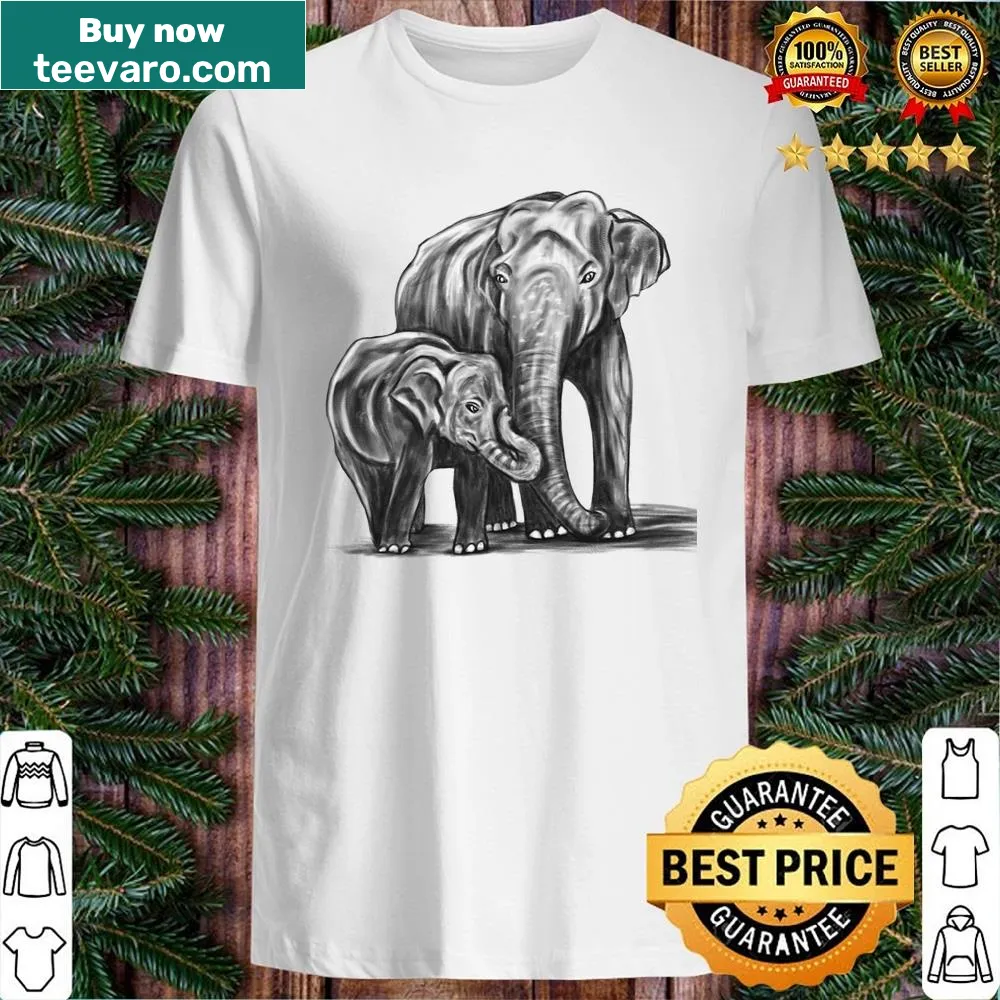 Illustration of an Asian elephant on a casual shirt