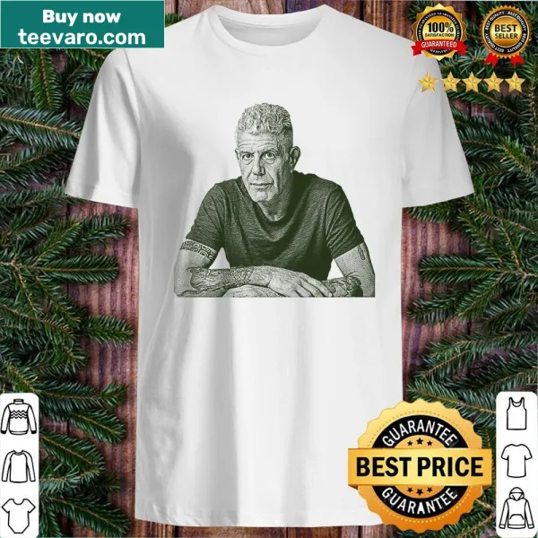 Elegant engraving design honoring Anthony Bourdain