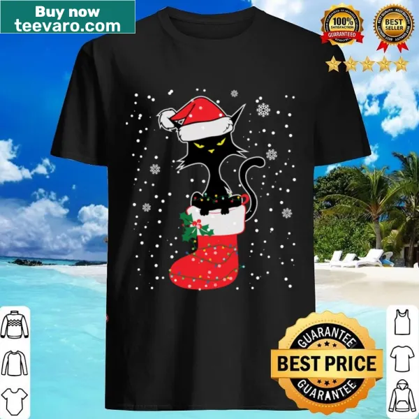 Grumpy Christmas cat dressed as Santa in a playful cartoon style