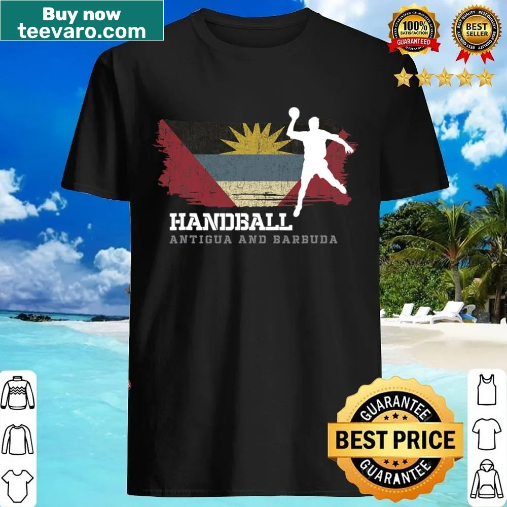 Handball shirt featuring Antigua & Barbuda flag and player graphic