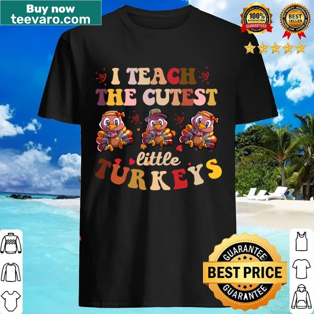Thanksgiving shirt for teachers with cute turkey design