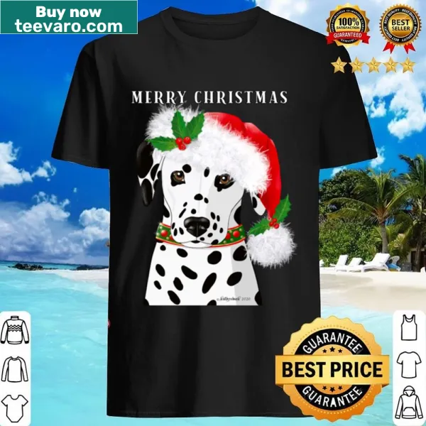 Merry Christmas shirt featuring a Dalmatian illustration