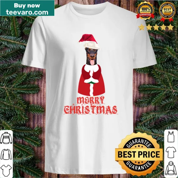 Cute dog illustration on Merry Christmas shirt