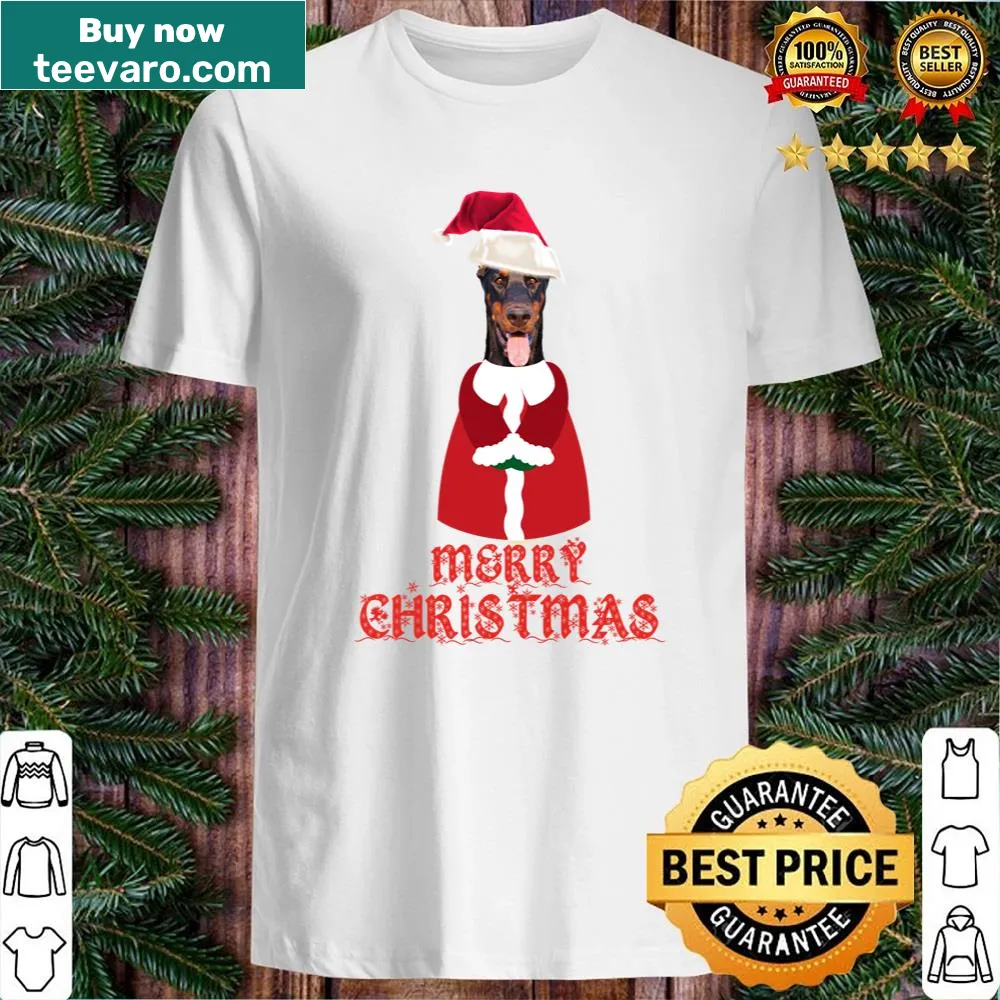 Cute dog illustration on Merry Christmas shirt
