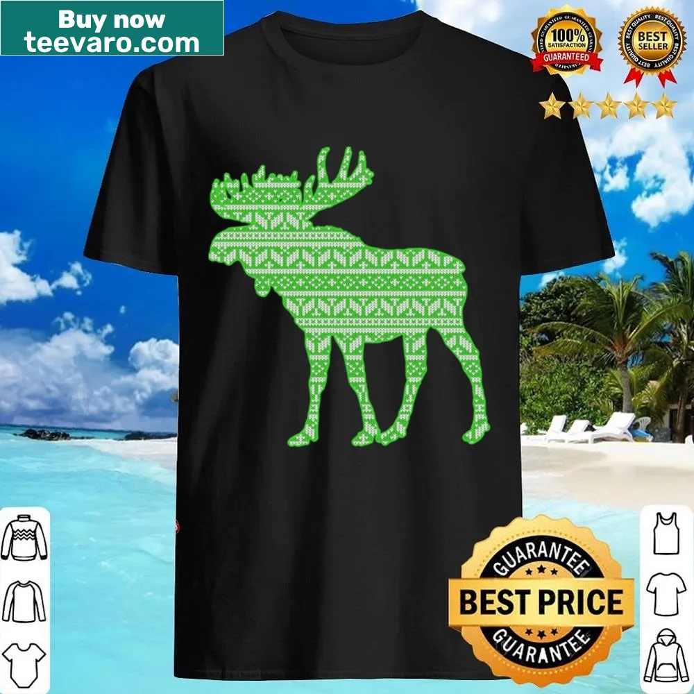 Merry Christmas Moose design on a festive shirt