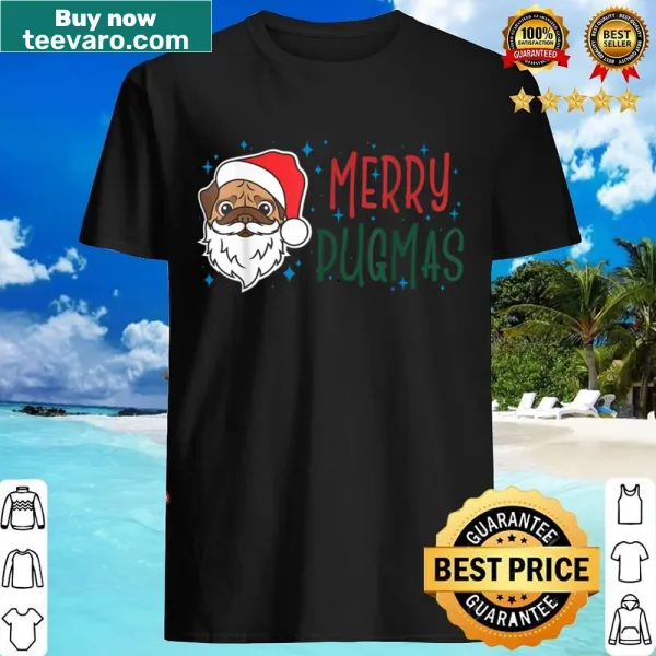 Pug wearing a Santa hat for Pugmas design