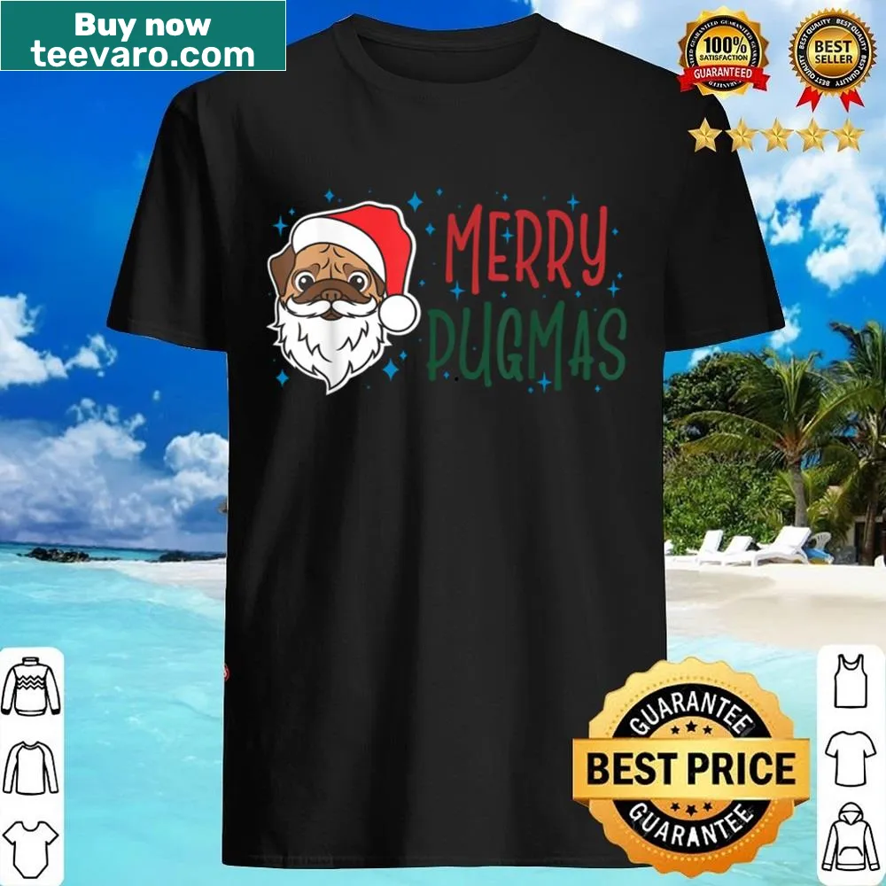 Pug wearing a Santa hat for Pugmas design