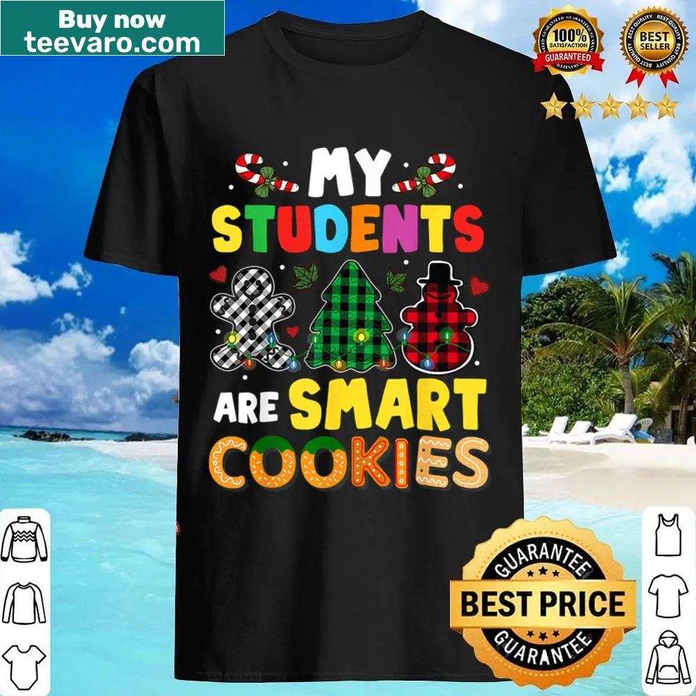 Cute shirt celebrating students with Christmas lights and plaid design