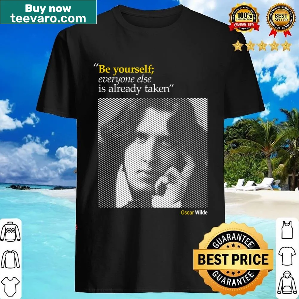 Shirt with Oscar Wilde's portrait and a creativity quote