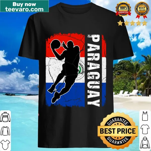 Graphic t-shirt featuring a Paraguayan basketball player with the Paraguay flag