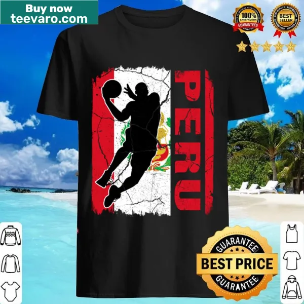 T-shirt featuring a Peruvian basketball player alongside the Peru flag