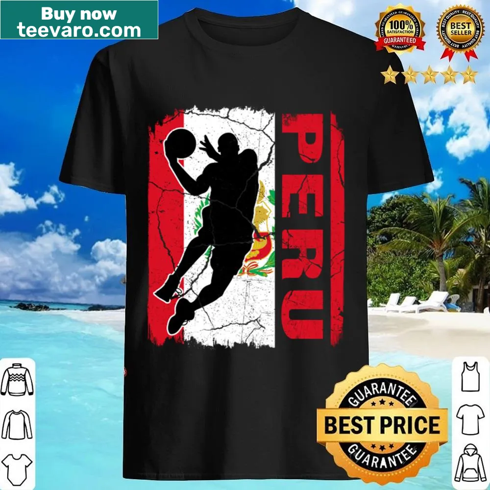 T-shirt featuring a Peruvian basketball player alongside the Peru flag