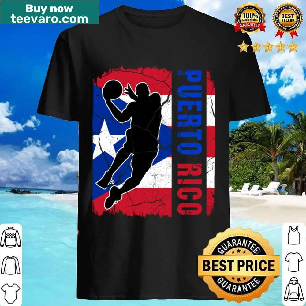 Puerto Rican basketball player graphic with flag elements