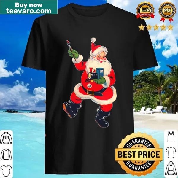 Retro-style Santa graphic for Christmas