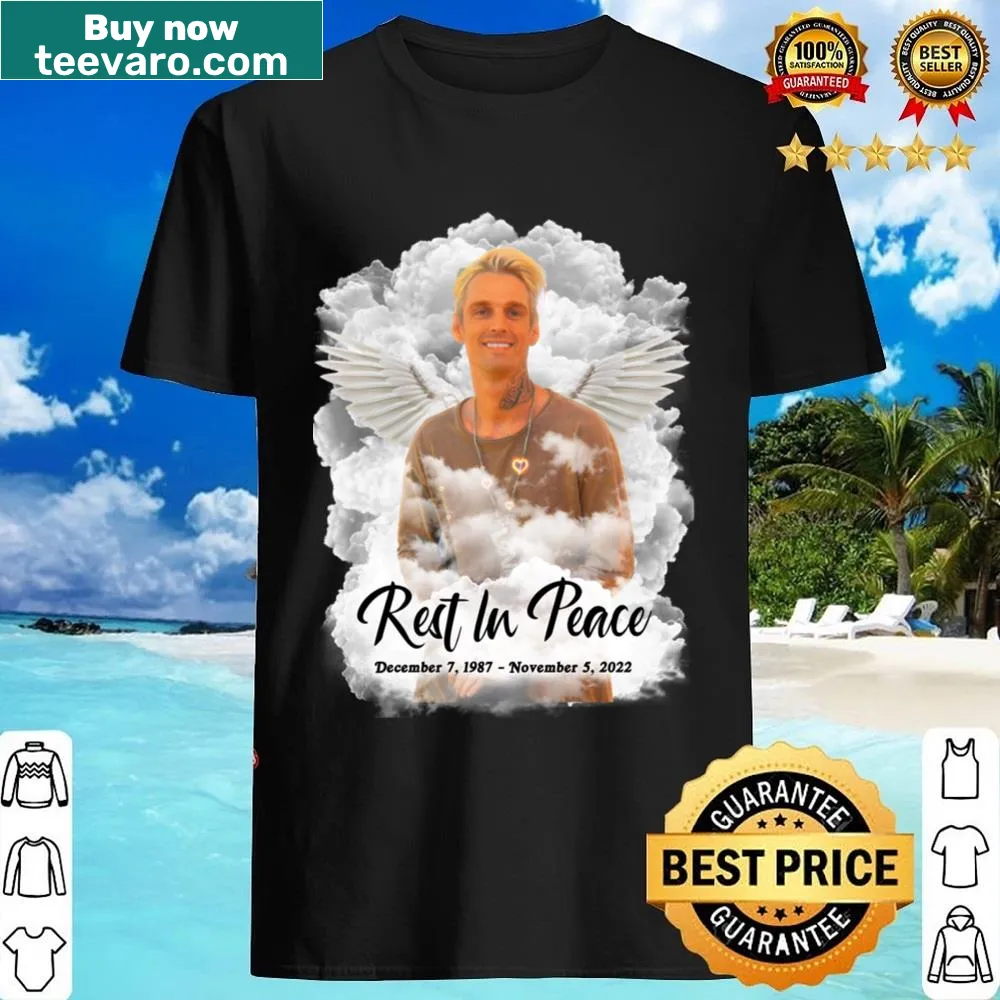 Commemorative shirt with Aaron Carter's name and the years 1987-2022