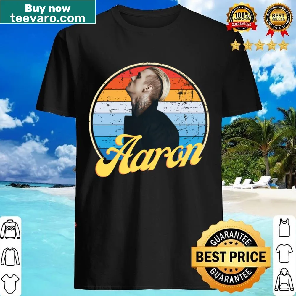 Tribute shirt featuring Aaron Carter's name and years 1987-2022