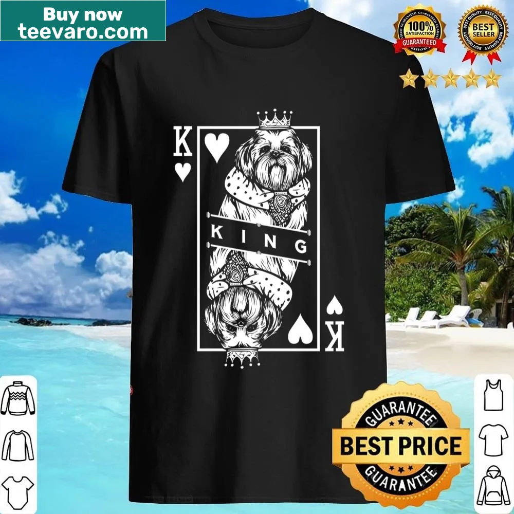 Pop art Shih Tzu King of Hearts shirt with playful dog graphic