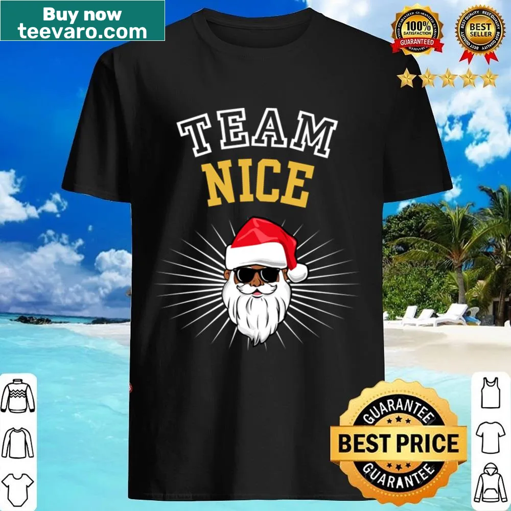 Festive shirt featuring Black Santa and a humorous take on the naughty or nice list