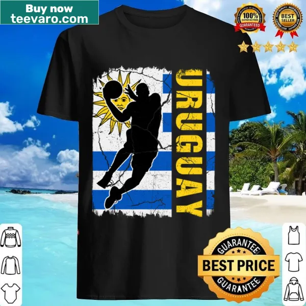 Shirt featuring Uruguayan flag and basketball design