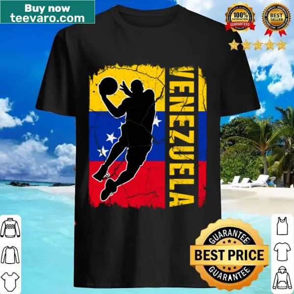Basketball shirt featuring Venezuela flag and player graphic