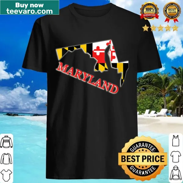 Maryland flag design on a women's v-neck shirt