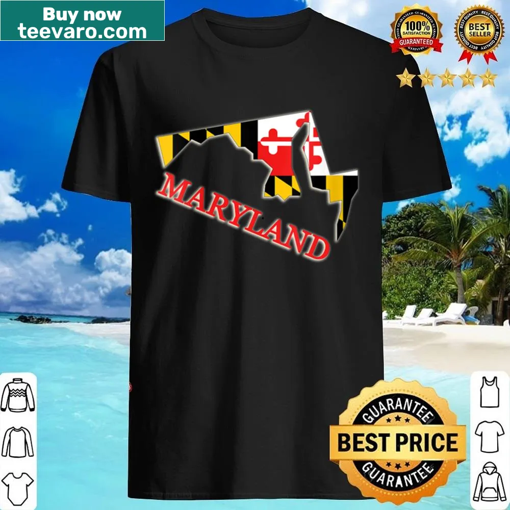 Maryland flag design on a women's v-neck shirt