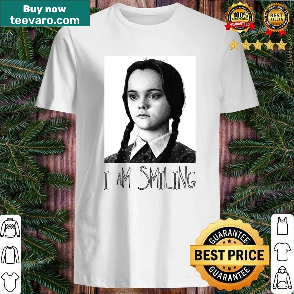 Goth aesthetic shirt featuring Wednesday Addams smiling with a dark illustration