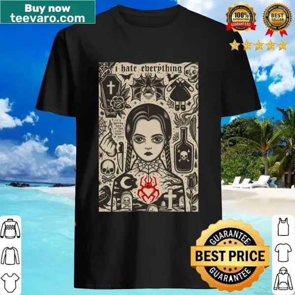 Graphic tee featuring an iconic image of Wednesday Addams