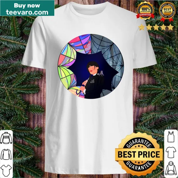 Shirt featuring an illustration inspired by Wednesday Addams' window scene