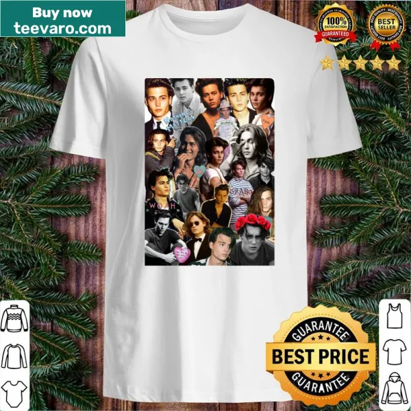 Collage shirt featuring images of Johnny Depp