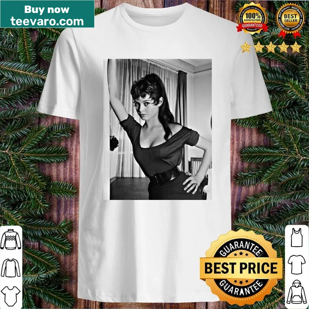 Artistic illustration of Brigitte Bardot on a shirt