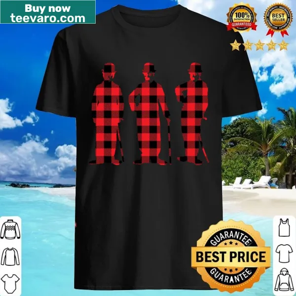 Charlie Chaplin dancing in a Christmas-themed illustration on shirt